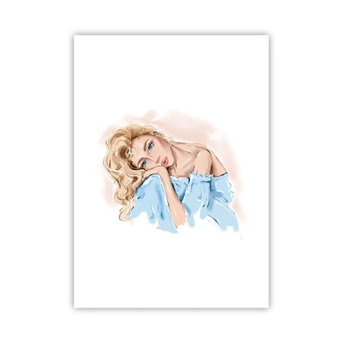 Plakát - Zasněná v modré - 50x70 cm