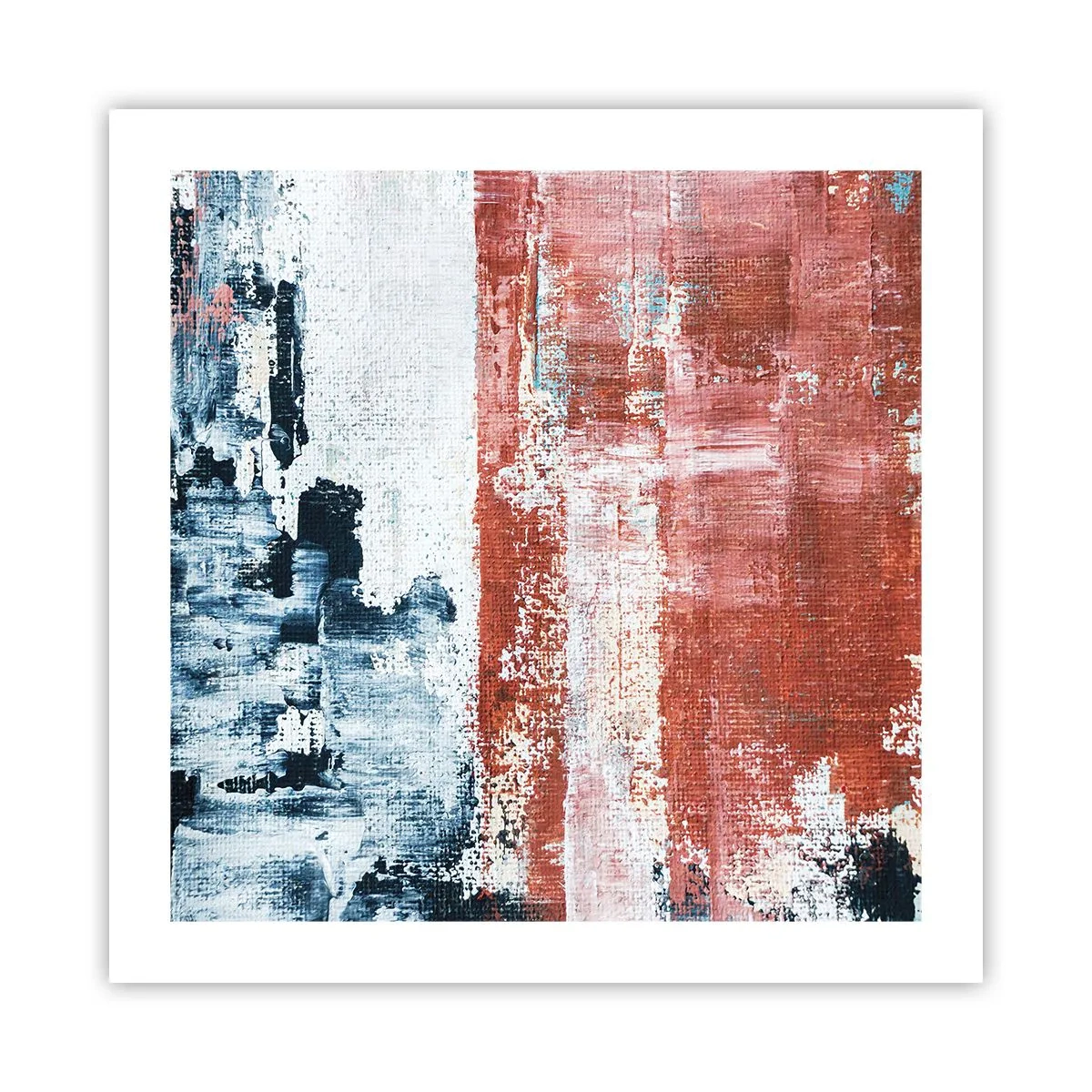 Plakát - Abstraktní půl na půl - 50x50 cm