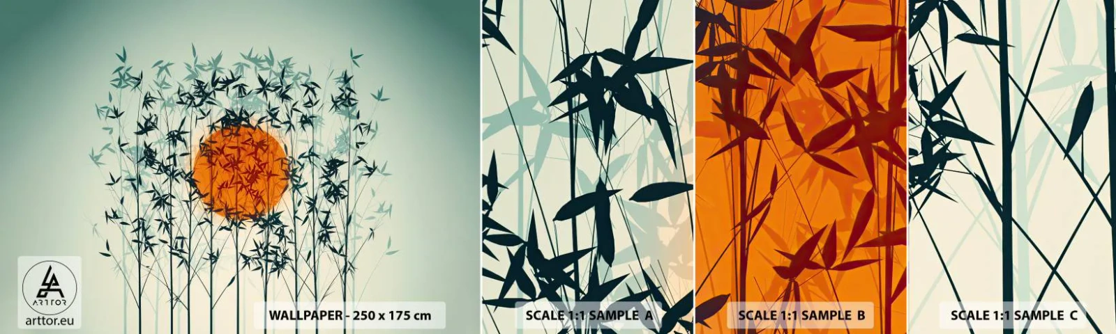 Fototapeta Vzorek Standard Eco - Japonské slunce - Abstrakce, Grafika, Exotika - 100x30 cm