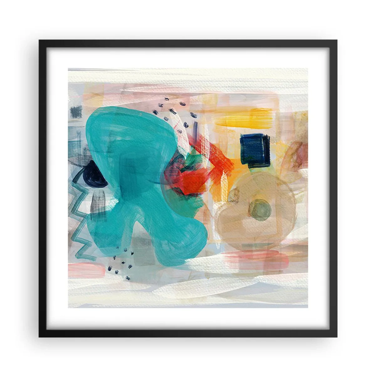 Plakát v černém rámu - Barevná hra - 50x50 cm