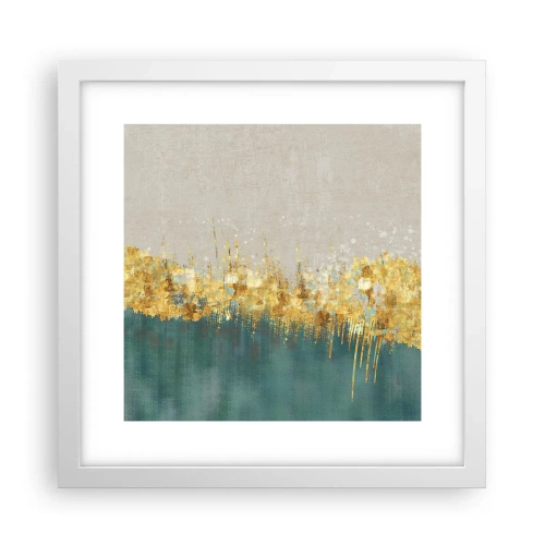 Plakát v bílém rámu - Zlatá hranice - 30x30 cm