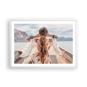 Plakát v bílém rámu - Na cestě ke štěstí - 70x50 cm