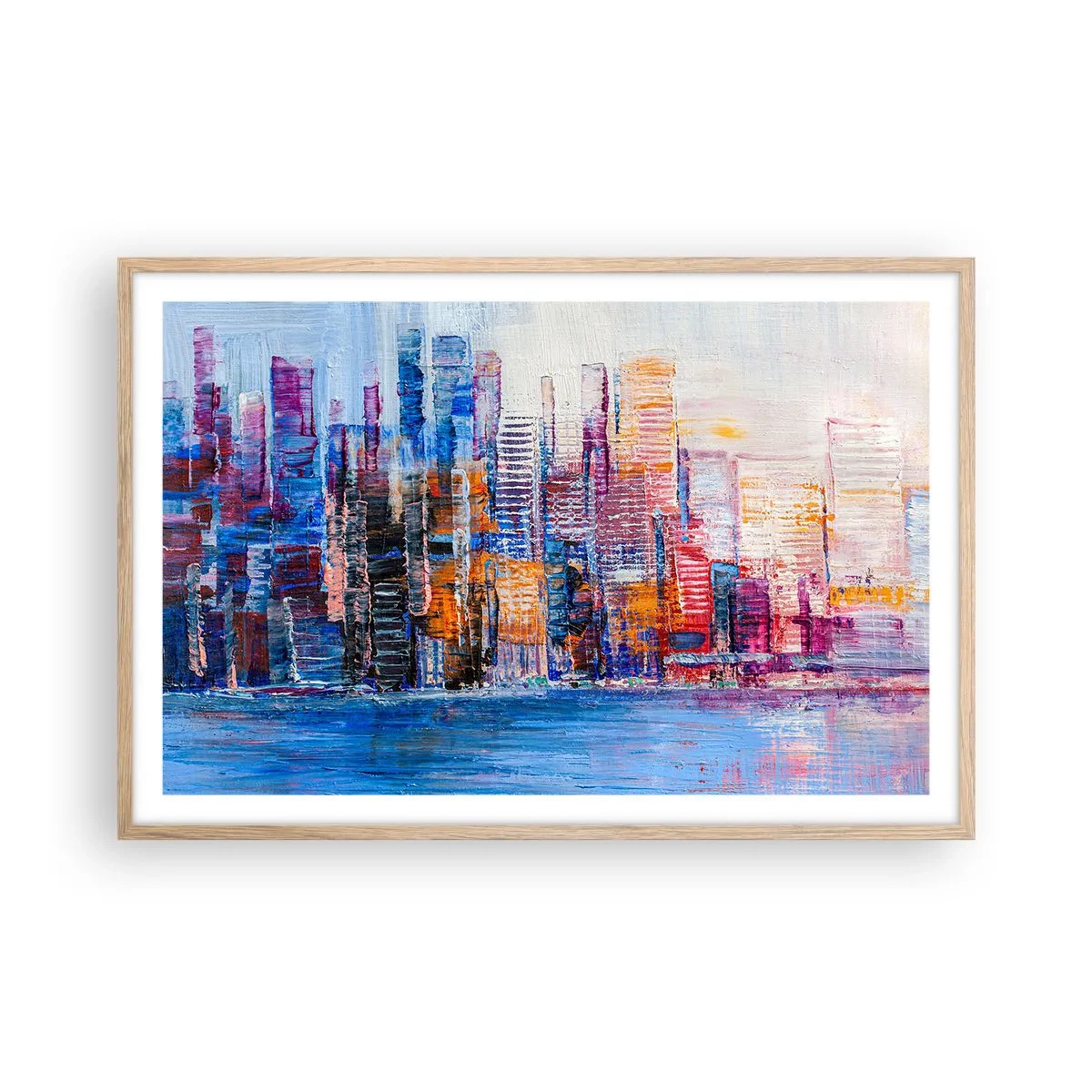 Plakát v rámu světlý dub - Radostná metropole - 91x61 cm