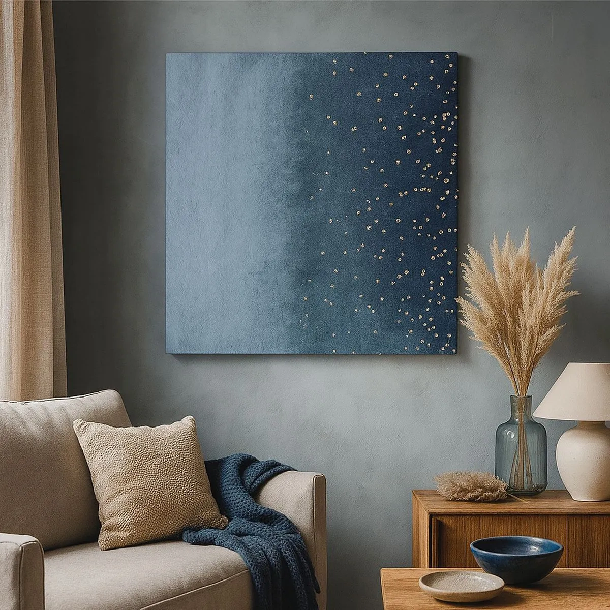 Obraz na plátně - Kompozice – modré fáze - 30x30 cm