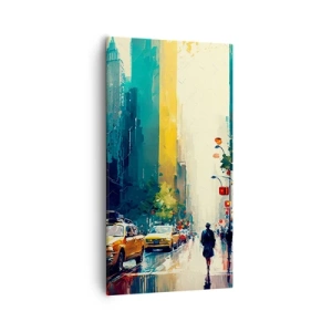 Obraz na plátně - New York – tady je i déšť barevný - 55x100 cm