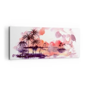Obraz na plátně - Klid tropů v červené - 100x40 cm