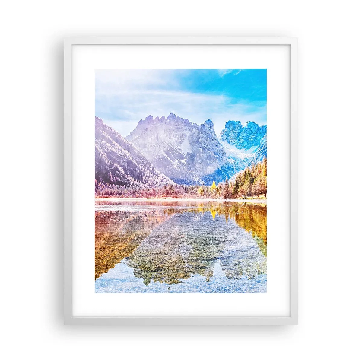 Plakát v bílém rámu - A v horách už je podzim - 40x50 cm