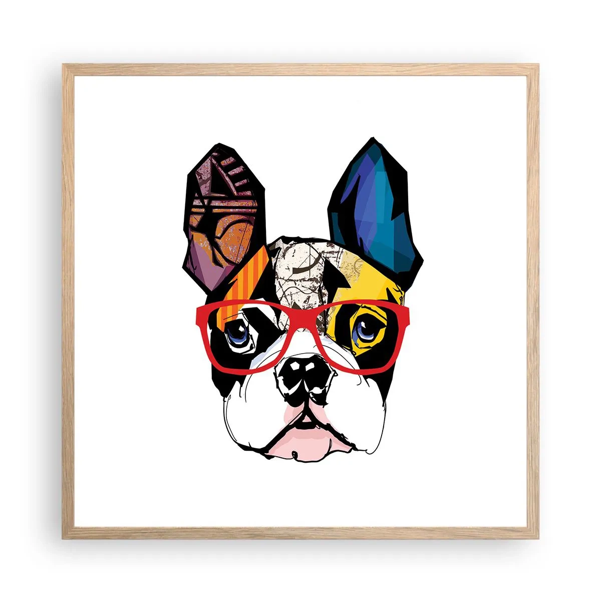 Plakát v rámu světlý dub - Intelektuál - 60x60 cm