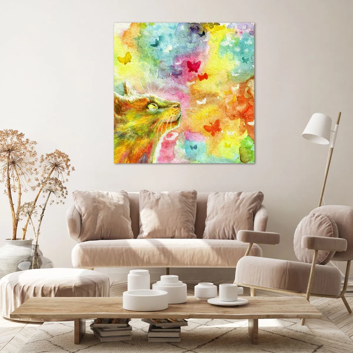 Obraz na plátně - Vymýšlí nesmysly v kočičím ráji - 40x40 cm