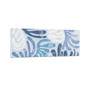 Obraz na skle - Modré kapradí - 140x50 cm