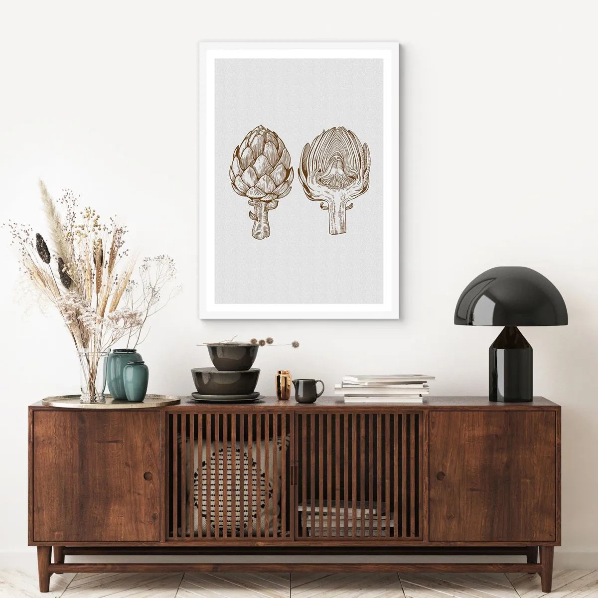 Plakát v bílém rámu - Hodiny anatomie - 30x40 cm
