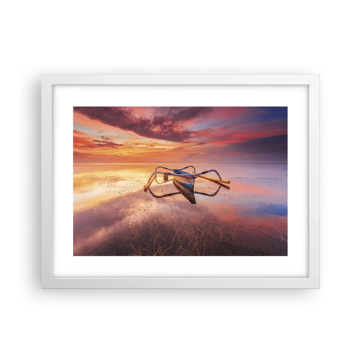 Plakát v bílém rámu - Klid tropického večera - 40x30 cm