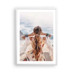 Plakát v bílém rámu - Na cestě ke štěstí - 50x70 cm