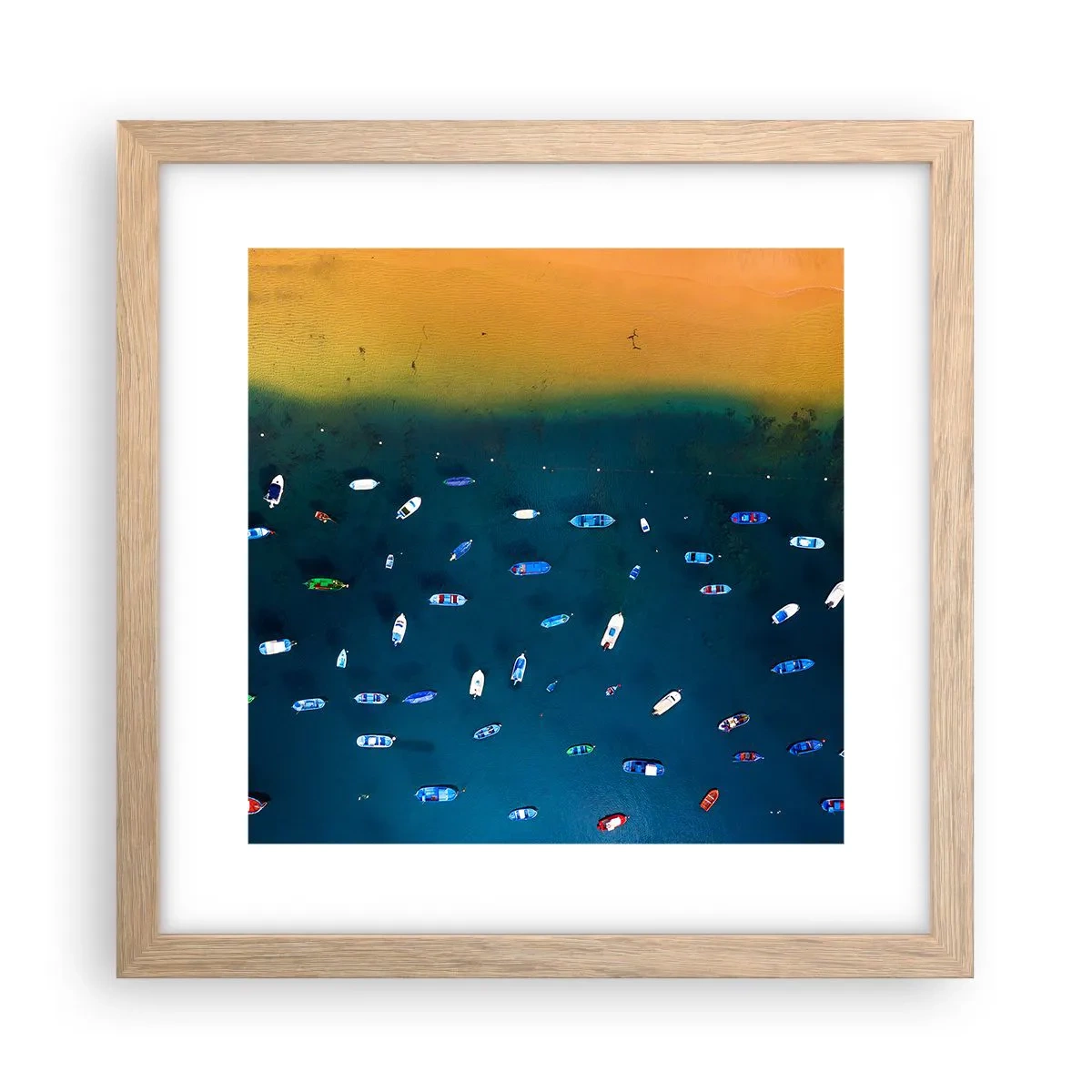 Plakát v rámu světlý dub - Prázdninová hra - 30x30 cm