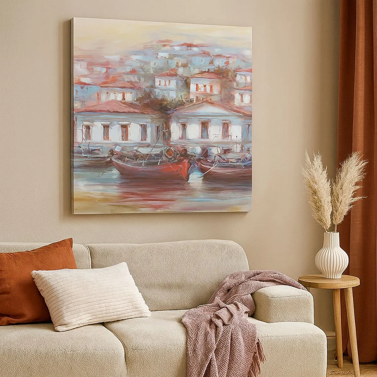 Obraz na plátně - Šťastné městečko - 30x30 cm