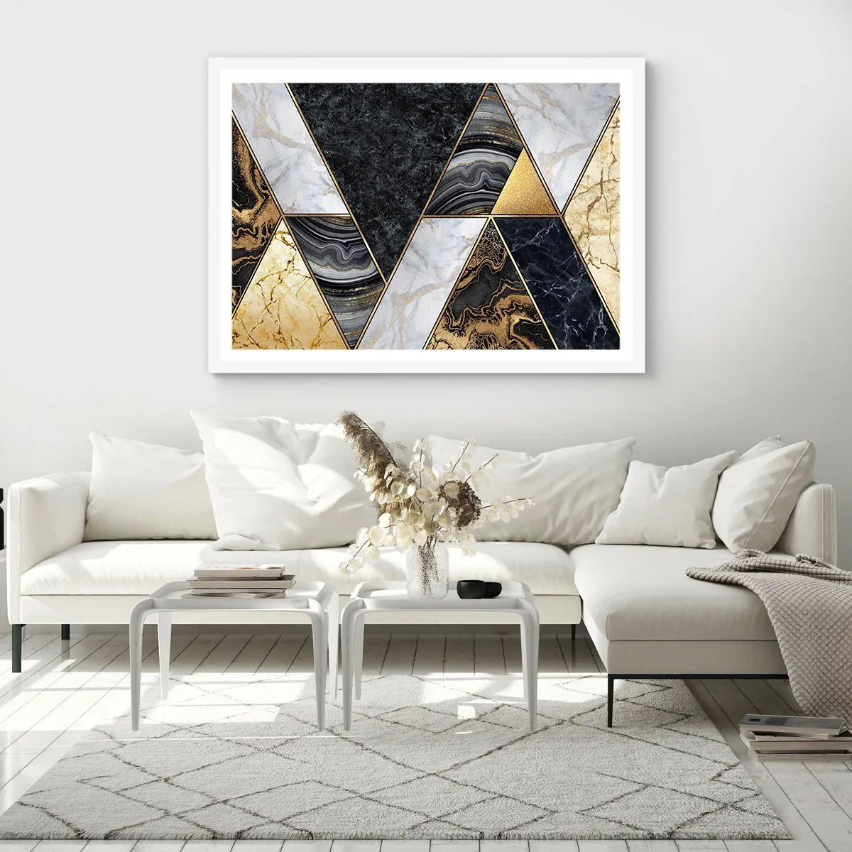 Plakát v bílém rámu - Kámen vedle kamene - 91x61 cm