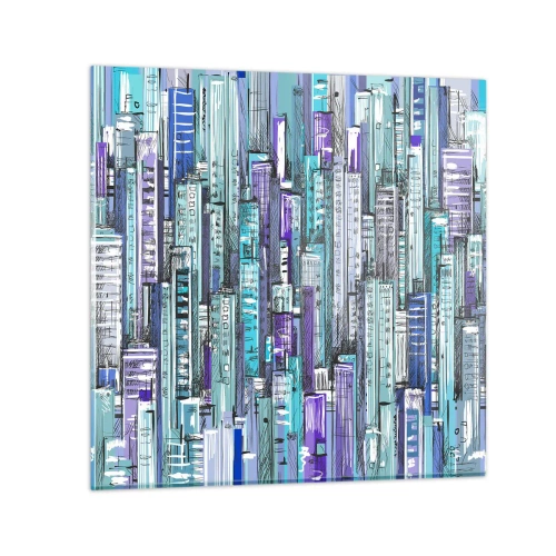 Obraz na skle - Zmodralé od nebe - 50x50 cm