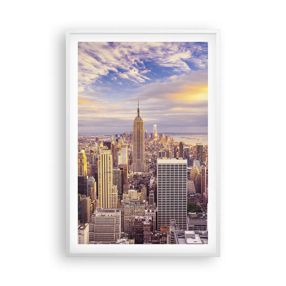 Plakát v bílém rámu - Dosáhnout samotná oblaka - 61x91 cm