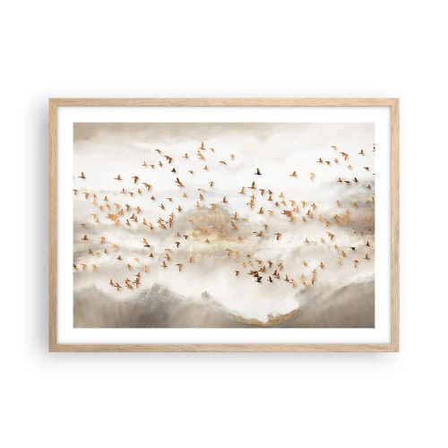 Plakát v rámu světlý dub - Je čas… - 70x50 cm