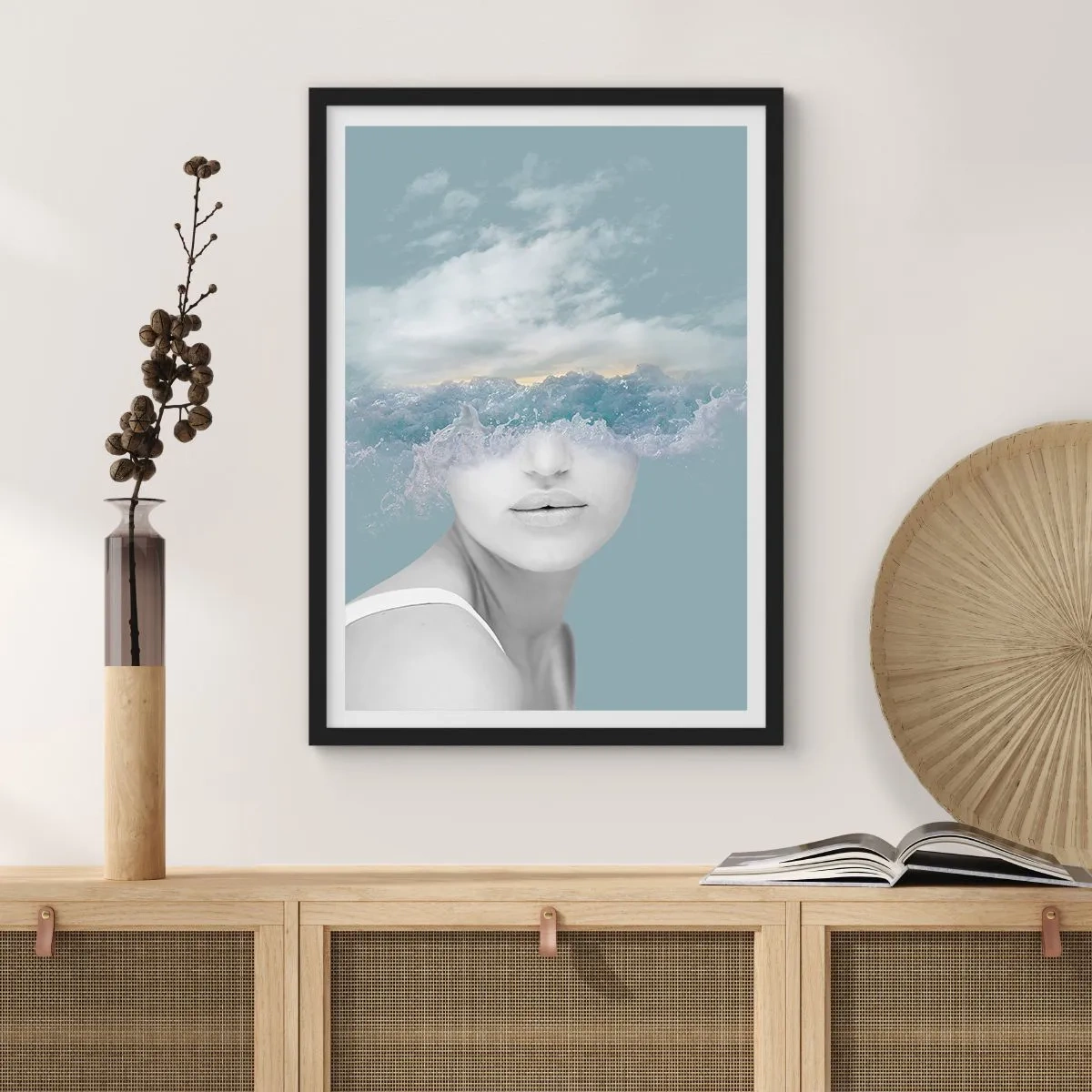 Plakát v černém rámu - S hlavou v oblacích - 61x91 cm