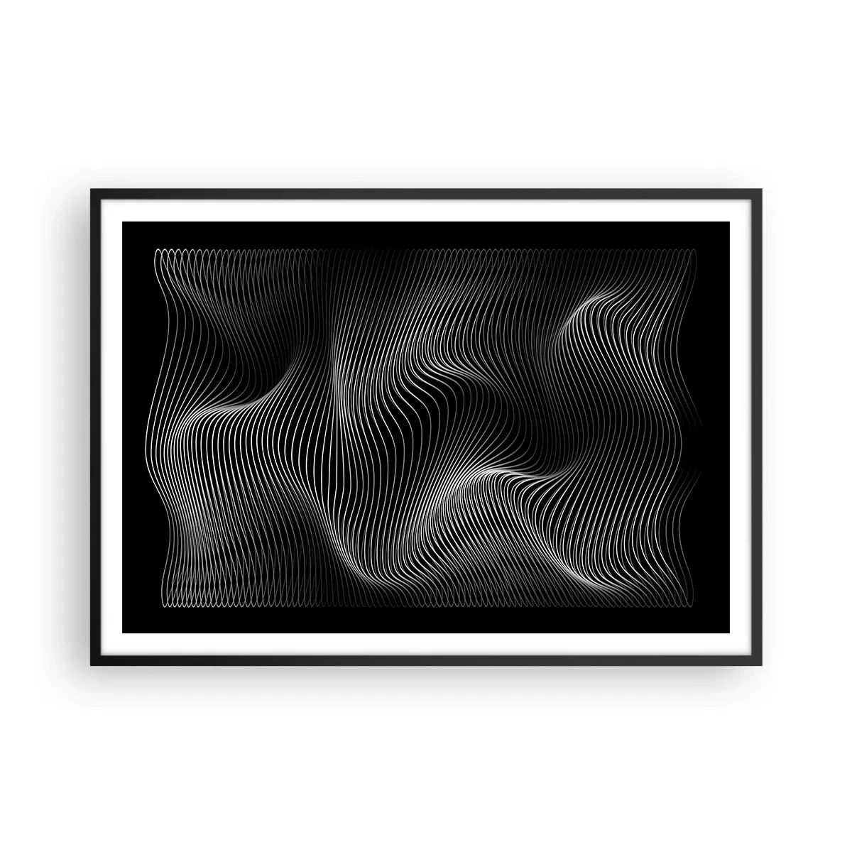 Plakát v černém rámu - Tanec světla v prostoru - 100x70 cm
