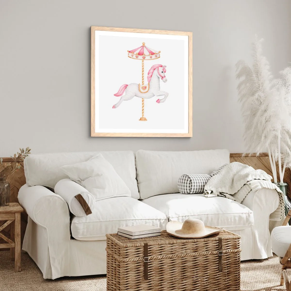 Plakát v rámu světlý dub - Vyrazil z kopýtka - 50x50 cm