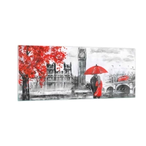Obraz na skle - Zamilování do Londýna - 100x40 cm