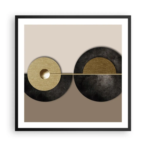 Plakát v černém rámu - Variace kolem kruhu - 60x60 cm