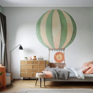 Fototapeta Premium Sand - Leonovy cesty - Balón, Lev, Dětské - 100x70 cm