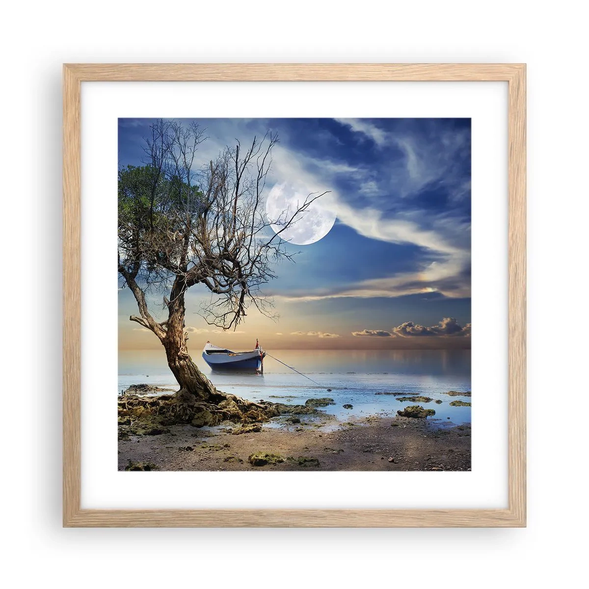 Plakát v rámu světlý dub - Je to konec nebo začátek? - 40x40 cm