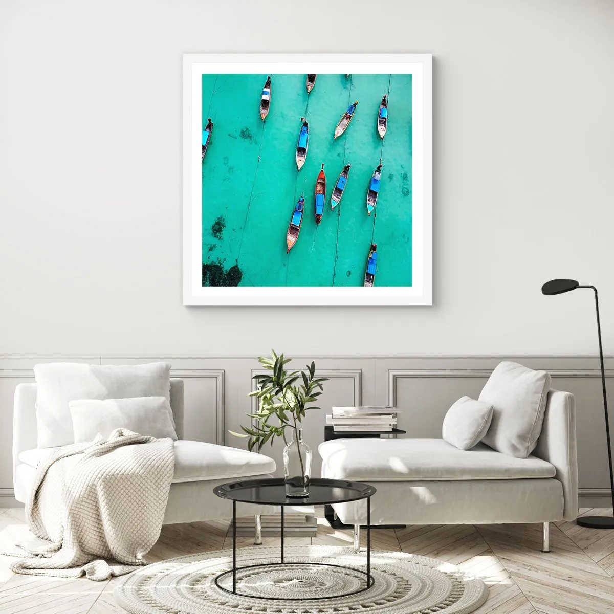 Plakát v bílém rámu - V radostném očekávání - 60x60 cm