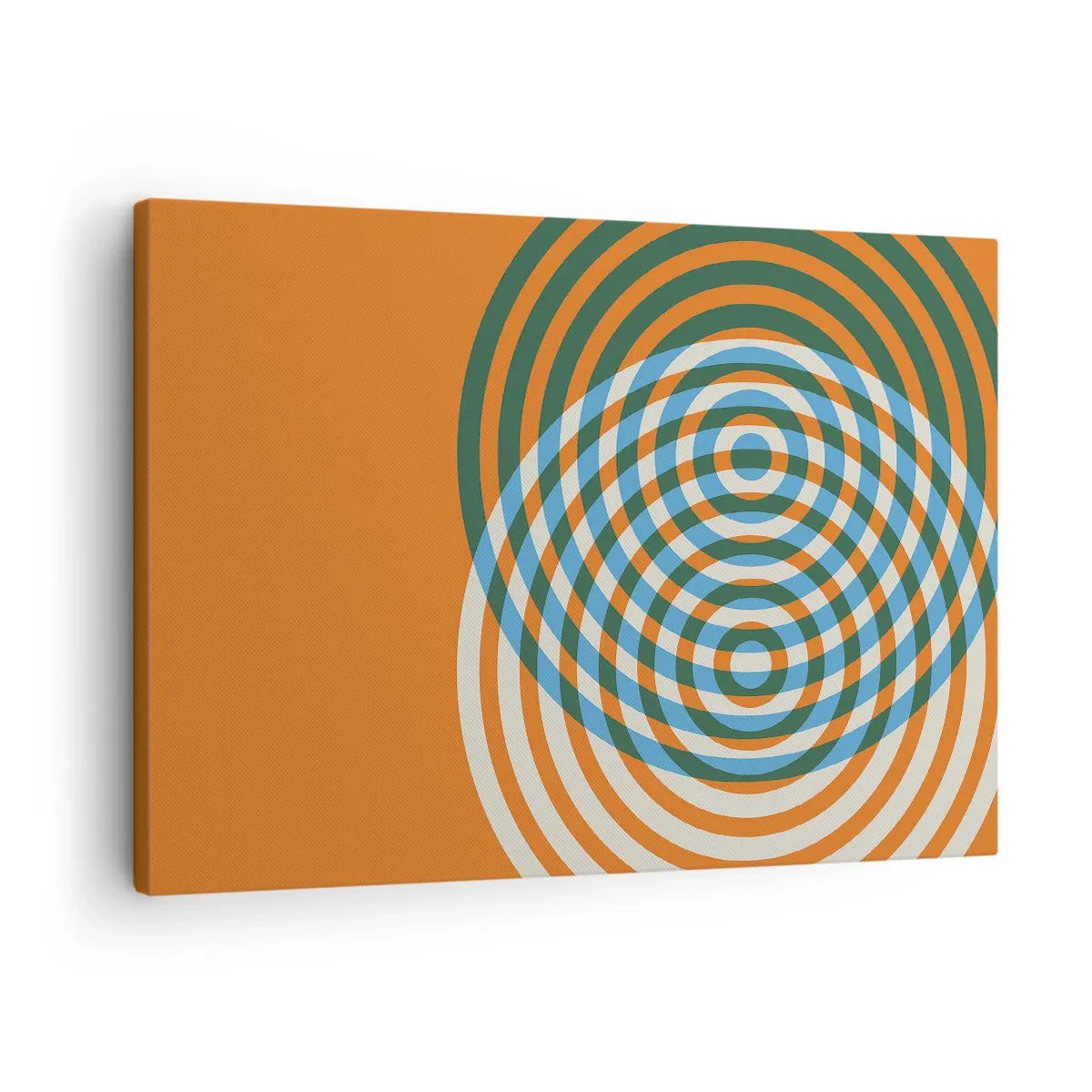 Obraz na plátně - Soustředné kruhy na oranžovém pozadí - 70x50cm - Abstraktní kruhová variace - Moderní nástěnná dekorace do obývacího pokoje a ložnice ARTTOR
