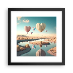 Plakát v černém rámu - Láska tě nechá vzlétnout - 30x30 cm