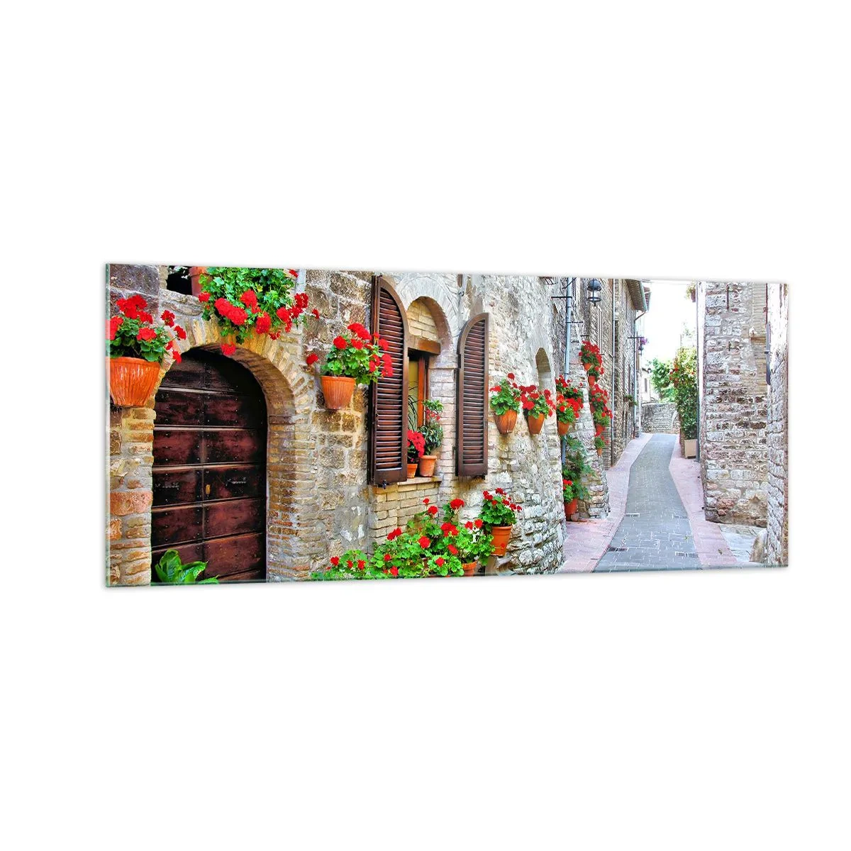 Obraz na skle - Italská atmosféra - 100x40 cm
