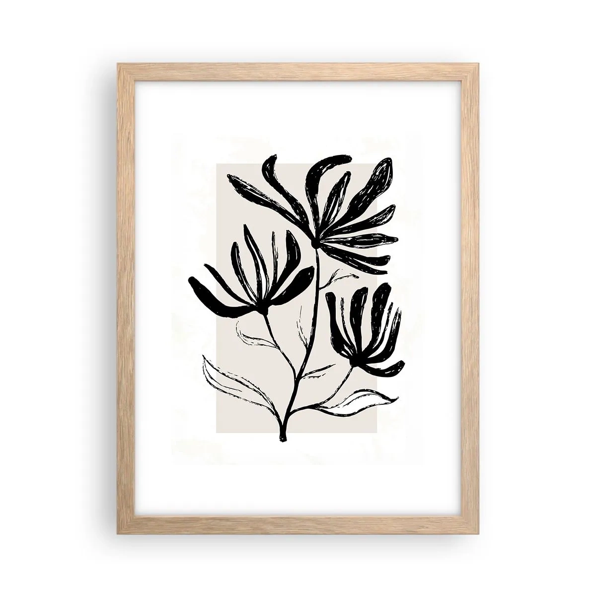 Plakát v rámu světlý dub - Náčrtek pro herbář - 30x40 cm