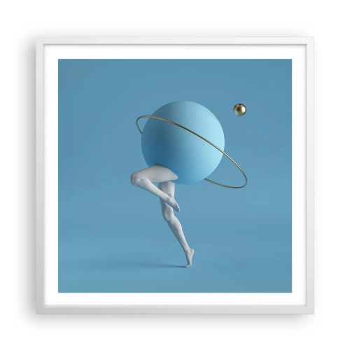 Plakát v bílém rámu - Šílenství planet - 60x60 cm