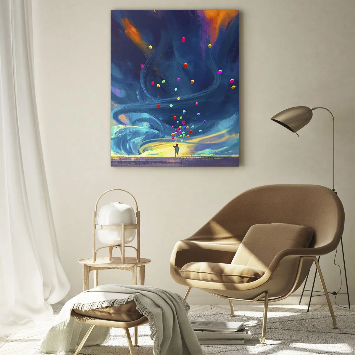 Obraz na skle - Na modrý vítr - 70x100 cm