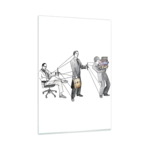 Obraz na skle - Každý má svého pána - 80x120 cm