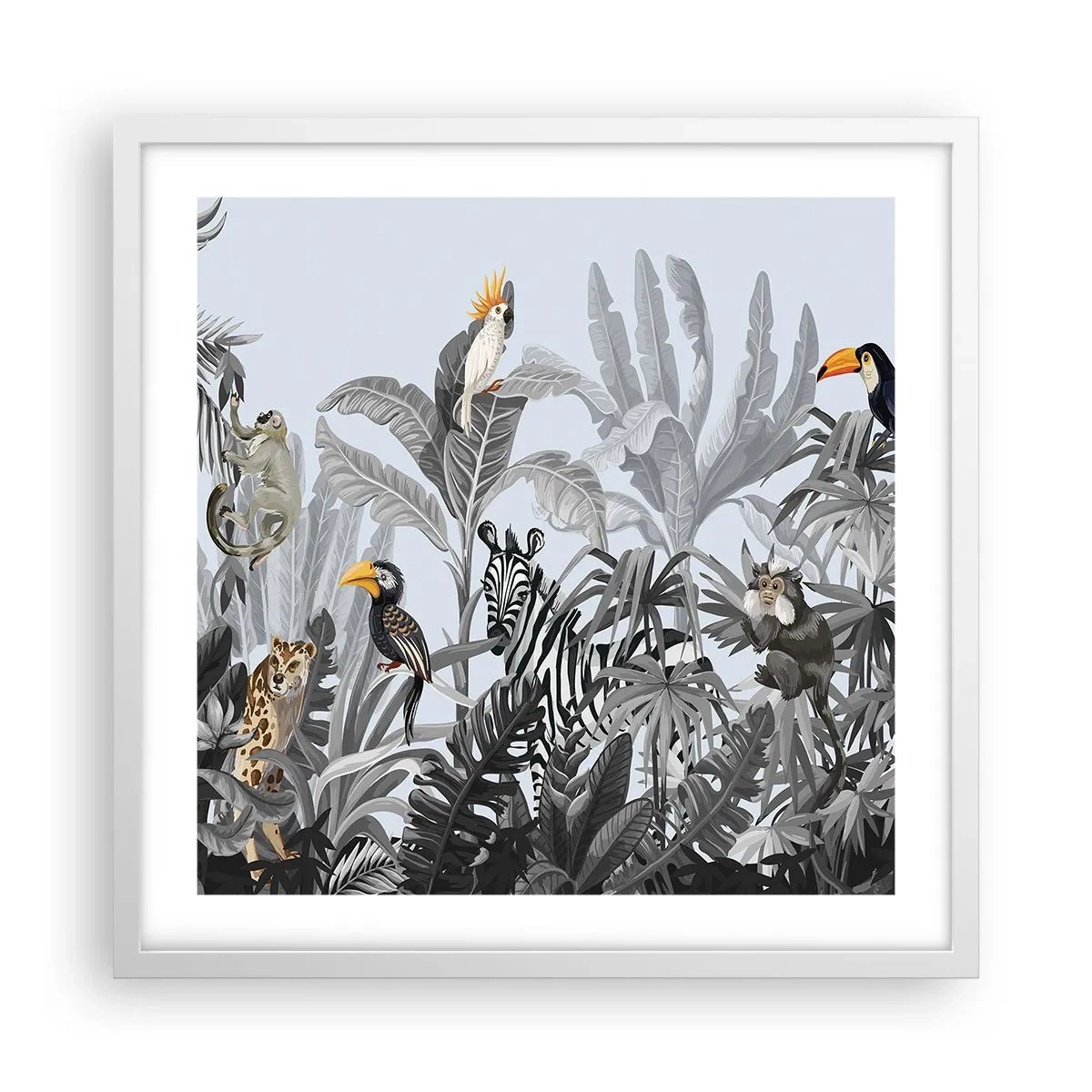 Plakát v bílém rámu - Africká pohádka - 50x50 cm