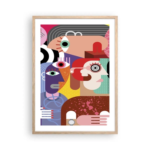 Plakát v rámu světlý dub - My od pána Picassa - 50x70 cm