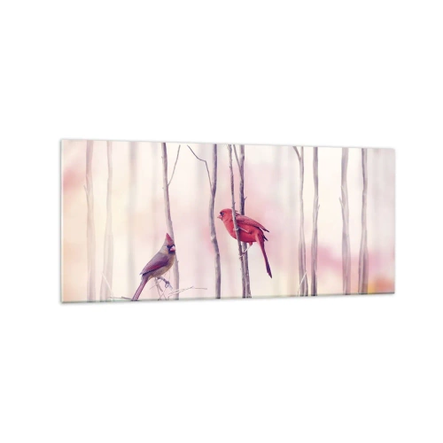 Obraz na skle - Příběh růžového lesa - 120x50 cm