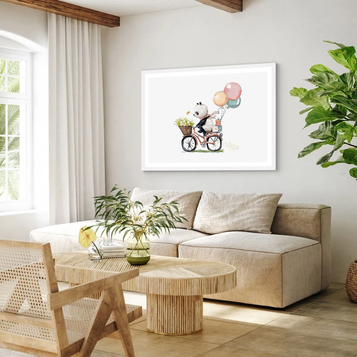 Plakát v bílém rámu - Šťastný den - 100x70 cm