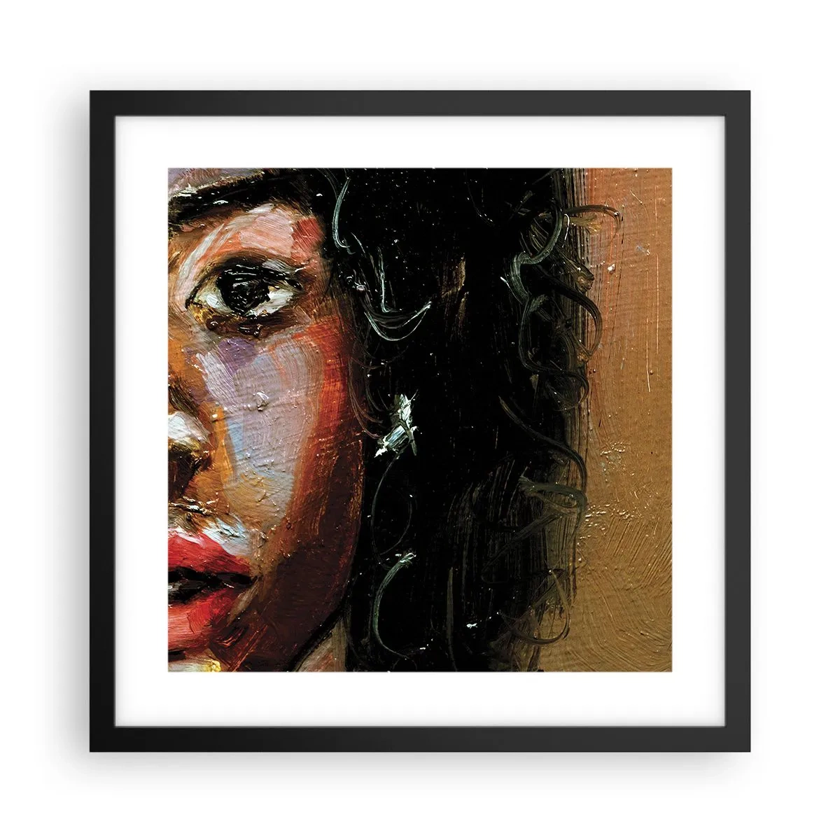 Plakát v černém rámu - Černá a jas - 40x40 cm