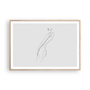 Plakát v rámu světlý dub - Pouze slib - 100x70 cm