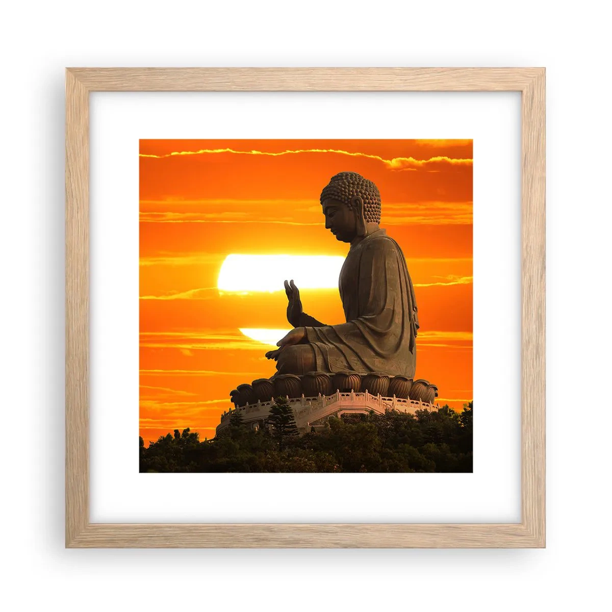 Plakát v rámu světlý dub - Bez strachu ze světa - 30x30 cm