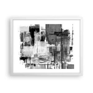 Plakát v bílém rámu - Šedé je krásné - 50x40 cm