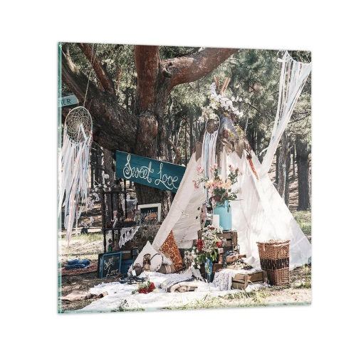 Obraz na skle - Make love… - 70x70 cm