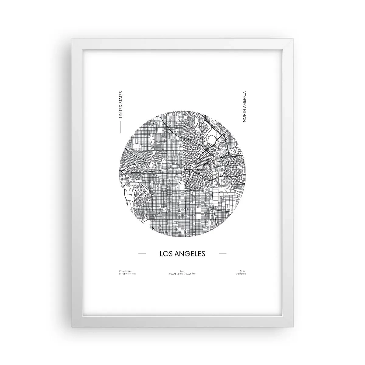 Plakát v bílém rámu - Anatomie Los Angeles - 30x40 cm