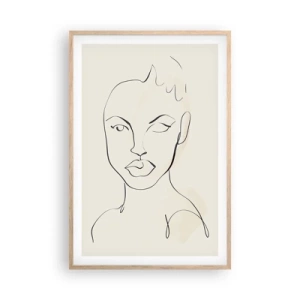 Plakát v rámu světlý dub - Obrys smyslnosti - 61x91 cm