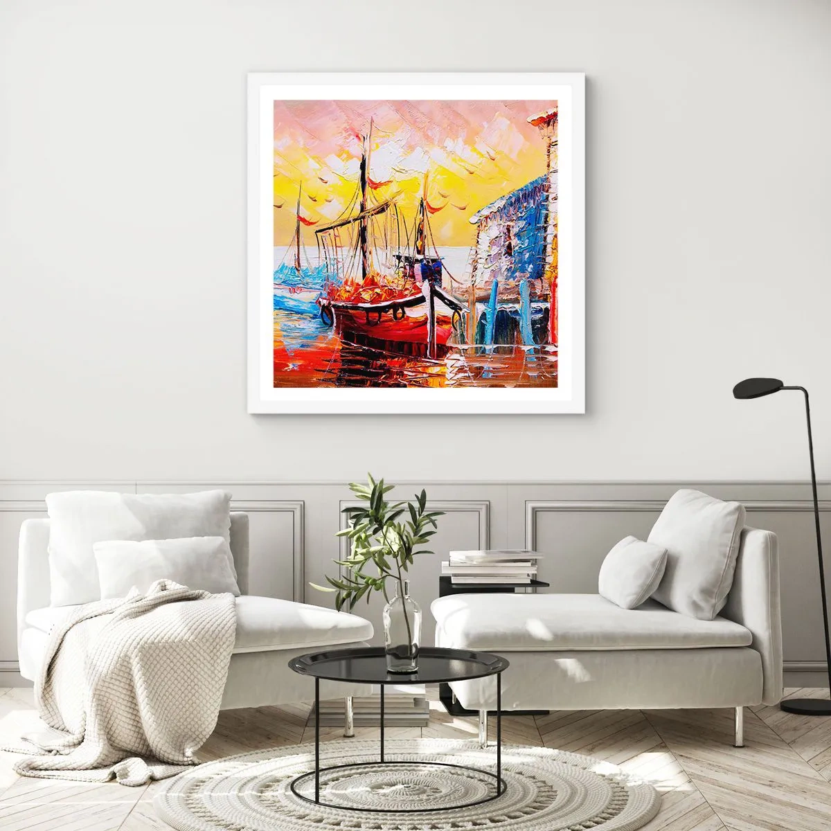 Plakát v bílém rámu - Šťastný návrat - 40x40 cm